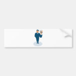 businessman secret agent showing id card badge wal bumper stickers