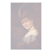 Bust Of A Young Woman Smiling Possibly Saskia Van Stationery Design