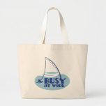 Busy at Work with fishing rod in the water Canvas Bag