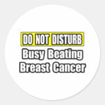 Busy Beating Breast Cancer Round Stickers