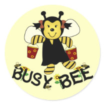 Busy Bee Round Sticker