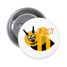 Busy Bumble Bee Cute Buttons
