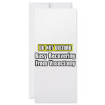 Busy Recovering From Vasectomy rack cards