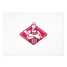 Butcher Cutter Worker Meat Cleaver Knife Retro Announcements