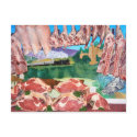 Butchers shop counter postcards