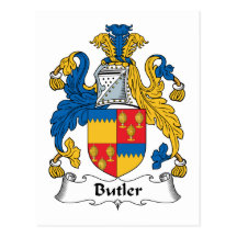 Butler Family Crest Postcards