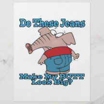 butt look big elephant in jeans cartoon custom flyer