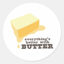 Butter Round Sticker
