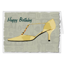 Butter Yellow Leather T Strap