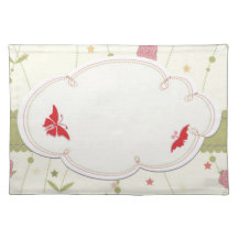 Butterflies and floral vector design placemat