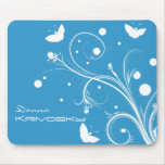 Butterflies and Flowers Silhouette Mouse Pad