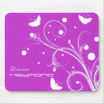 Butterflies and Flowers Silhouette Mousepad