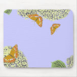 Butterflies and Hydrangea Mouse Pad mousepads