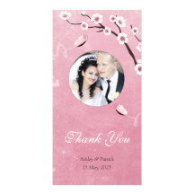 Butterflies and SakuraThank You Photo Photo Card Template