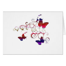 butterflies and swirls greeting card
