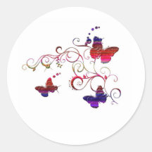 butterflies and swirls sticker