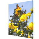 Butterflies, Bees N Sunflowers wrapped canvas canvas prints