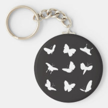 Butterflies Black and White Keychains