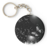 Butterflies Black White Keychain