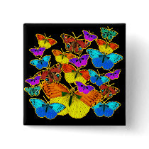 Butterflies! Butterflies!  Button