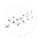 Butterflies Dancing Across the Page Round Stickers
