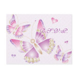 Butterflies Hearts RSVP Postcard