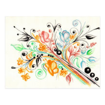 Butterflies in Spring Garden Postcards