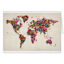 Butterflies Map of the World Map Card