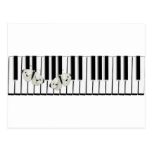 butterflies on keyboard Theme Post Card