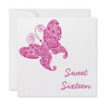 Butterflies Sweet Sixteen invitations