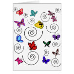 Butterflies swirl blank card