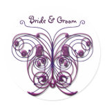 Butterflies Swirl Purple stickers