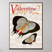 Butterflies Valentine love=2 Poster