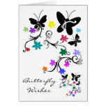 Butterflies with flowers, Butterfly wishes card