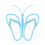 Butterflops Blue 1 Round Sticker