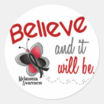 Butterfly 3 BELIEVE IT WILL BE MELANOMA Sticker
