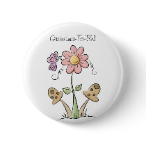 Butterfly and Flower Grandmother Button