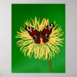 Butterfly and Flower Poster posters