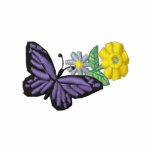 Butterfly and Flowers embroidered shirts