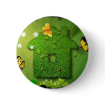 butterfly and green house pinback buttons