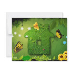 butterfly and green house personalized announcements
