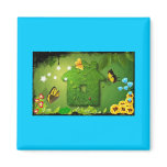 butterfly and green house refrigerator magnets