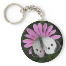 Butterfly and Pink Flower Keychain