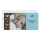 Butterfly Baby Boy Photo Announcement photo cards
