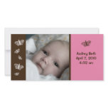 Butterfly Baby Girl Photo Announcement photo cards