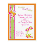 Butterfly & Baby Shower Postcard Invitation