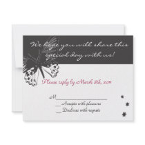 Butterfly Bat mitzvah Invitation Reply response