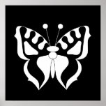 Butterfly Black/White posters