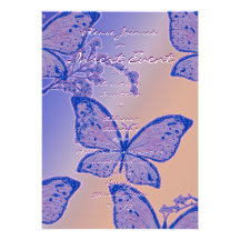 Butterfly blossoms template - customisable personalized announcements