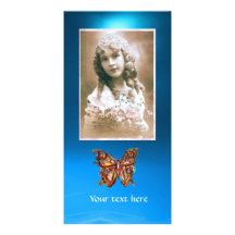 BUTTERFLY BLUE SAPPHIRE,red Photo Cards